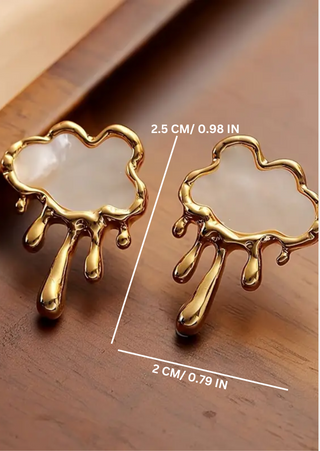 MOP Rain Cloud Inlay Stud Earrings