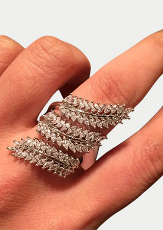 Trailing Leaf Cocktail Adjustable Ring