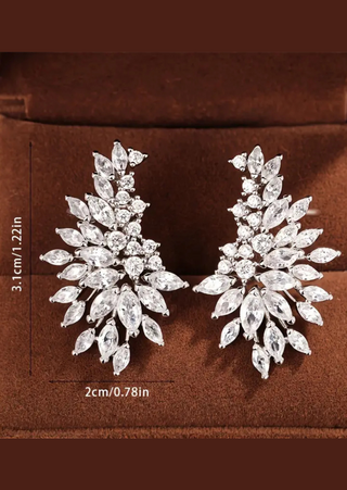 Angel Wing Stud Earrings & Leaf Cocktail Ring Set