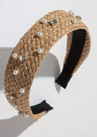 Braided Pearl Headband-W