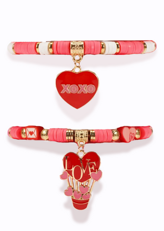 V Day Love & XOXO Charm Bracelet -W