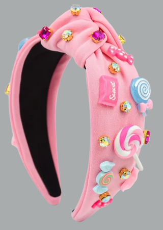 Candy Rhinestone Knot Headband-W