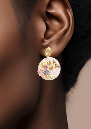 Golden Bloom Clay Earrings