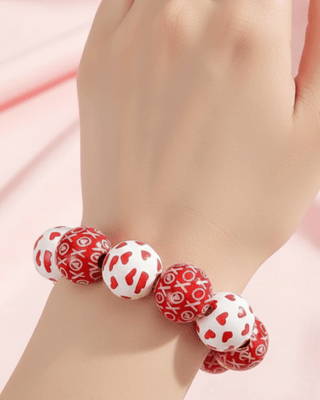 Valentine's Heart & XOXO Printed Chunky Bracelet-W