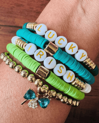 St Patrick's Day Bracelet Stack Lucky & Irish(Set of 5)-W