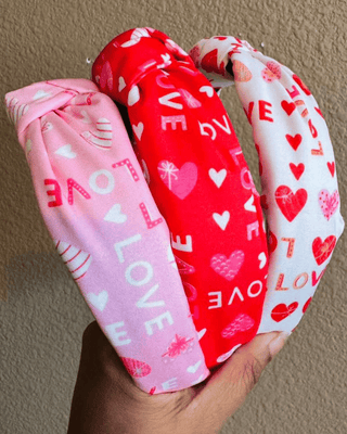Valentine’s Love Themed Quilted Headband (Set of 3)-W