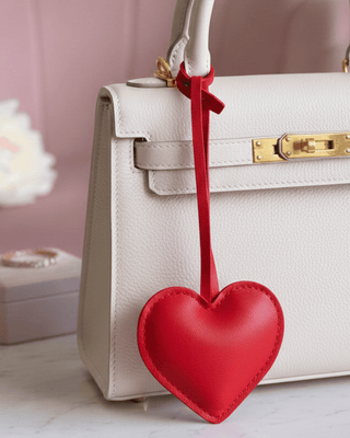 Valentine's Hanging Faux Leather Heart Bag Charm-W