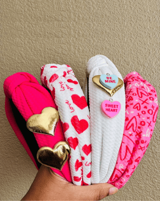 Valentine's Be Mine Handmade Headbands(Set of 4)-W