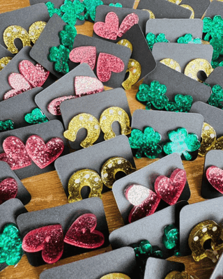 St Patrick Day-Clover luck Love Stud Earrings Assorted-W