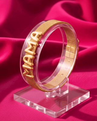 MAMA Letter Gold Mesh Watch Bracelet-W