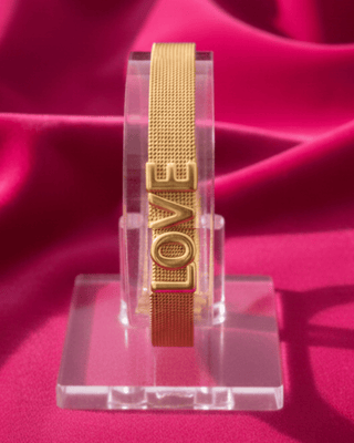 Valentines Day LOVE Lettered Gold Bracelet-W