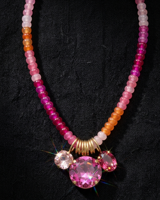 Pre-Order Big Crystal Multicolor Bead Statement Necklaces-W