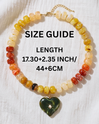 Pre-Order Chunky Bead With Heart Pendant Statement Necklaces-W