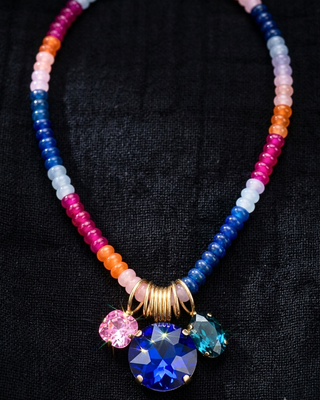 Pre-Order Big Crystal Multicolor Bead Statement Necklaces-W