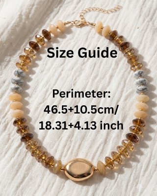 Fall Beaded Oval Gold Pendant Necklace-W