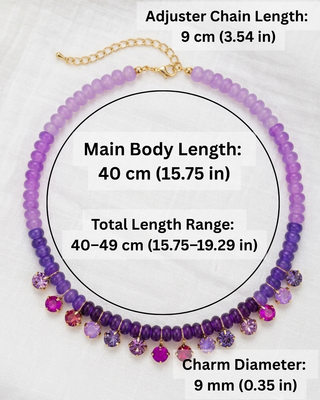 Beaded Crystal Charms Adjustable Necklaces-W