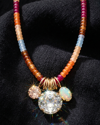Pre-Order Big Crystal Multicolor Bead Statement Necklaces-W