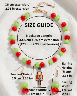 Pre-Order Nutcracker Charm Christmas Color Necklaces & Earring-W