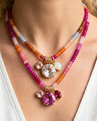 Pre-Order Big Crystal Multicolor Bead Statement Necklaces-W