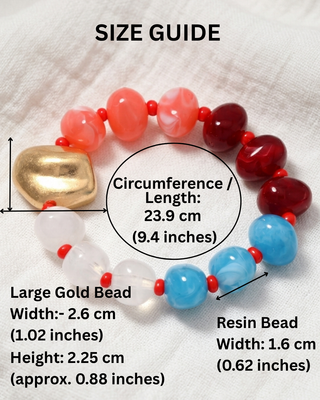 Fall Multicolor & Gold Chunky Bead Necklace & Bracelet-W