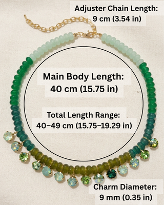Beaded Crystal Charms Adjustable Necklaces-W