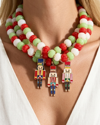 Pre-Order Nutcracker Charm Christmas Color Necklaces & Earring-W