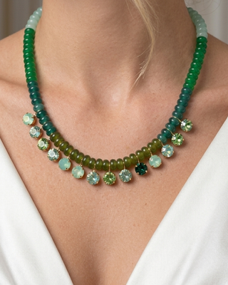 Beaded Crystal Charms Adjustable Necklaces-W