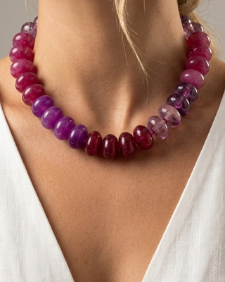 Pre-Order Fall Multicolor Chunky Bead Necklaces Pink Tones-W