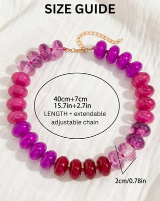 Pre-Order Fall Multicolor Chunky Bead Necklaces Pink Tones-W