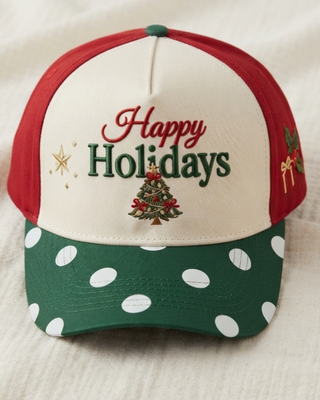 Pre-Order Holiday Printed Christmas Caps-W