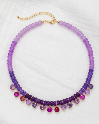 Beaded Crystal Charms Adjustable Necklaces-W