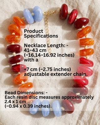 Fall Multicolor & Gold Chunky Bead Necklace & Bracelet-W