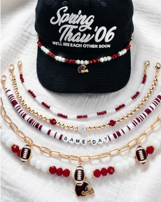 Homecoming Game Day Cap Chains Red Set of 5-W