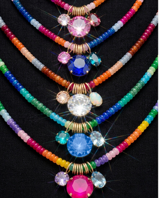 Pre-Order Big Crystal Multicolor Bead Statement Necklaces-W
