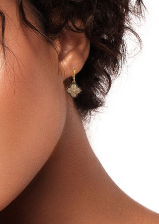 Gold-Plated Clover Leaf Hoop Earring