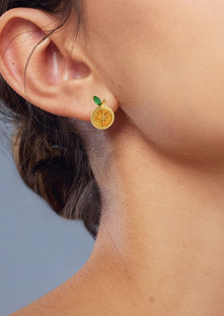 Gold-Plated Small Lemon Stud Earring