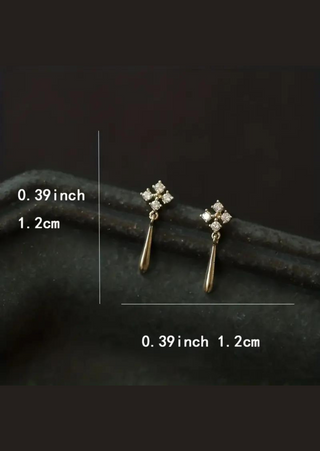 925 Silver Tiny Cross Earring