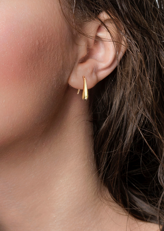 Gold-Plated 925 Sterling Silver Rain-Drop Earring