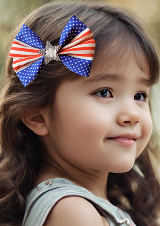 STARS & STRIPES BOW - 4"