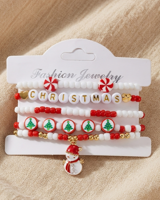 Christmas Snowman Bracelet Stack of 5-W