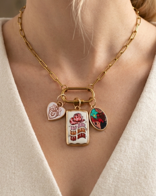 Yee Haw Good Luck Charms Western Paperclip Necklace-W