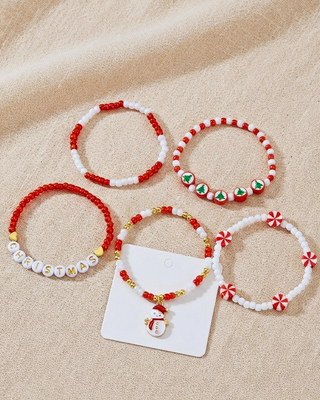 Christmas Snowman Bracelet Stack of 5-W