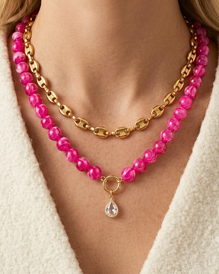 18K Gold Pig Nose Chain Necklace-W