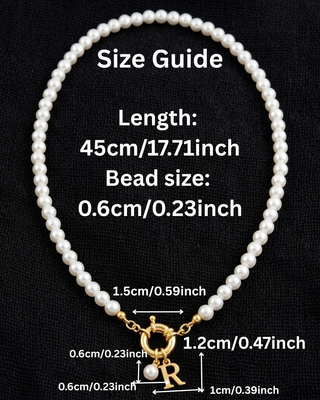 Pre-Order Pearl Initial/Letter 18K Gold Necklace-W