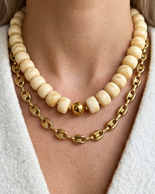 18K Gold Pig Nose Chain Necklace-W