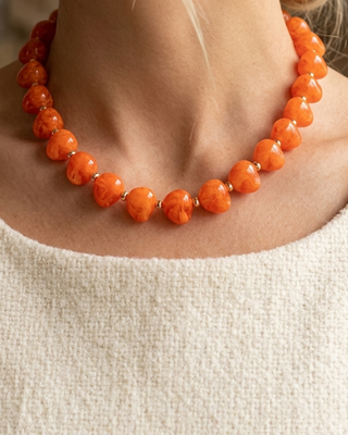 Fall Marble Beaded Necklaces-W