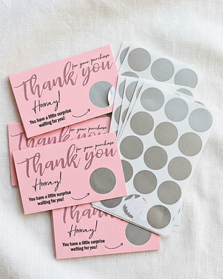 Viral Thank You Scratch Coupons/Cards Set of 50-W