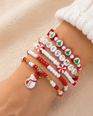 Christmas Snowman Bracelet Stack of 5-W