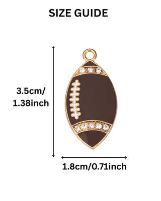 Team Color Bead Football Charm Homecoming Necklaces-W