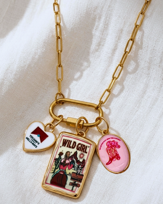 Wild Girl Charms Western Paperclip Necklace-W